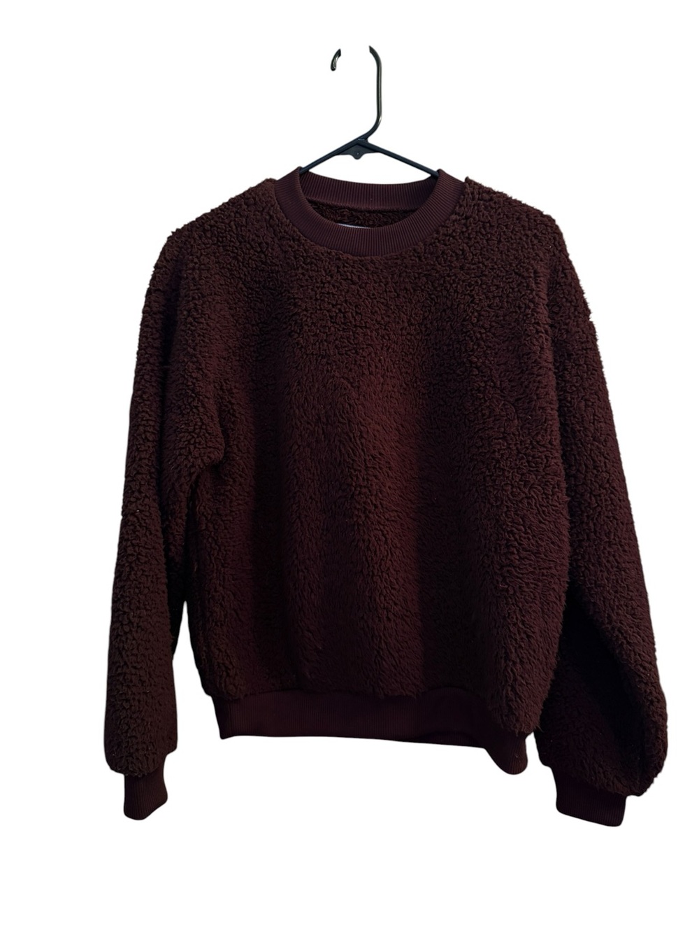 American Eagle Outfitters Women's Sherpa Crewneck Sweatshirt - Maroon